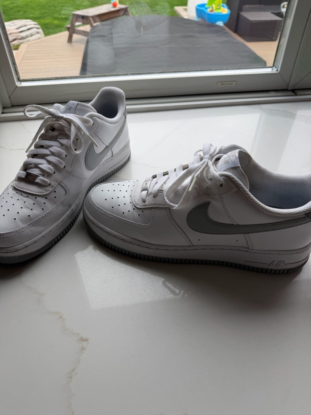 Nike Air Force 1 Low – White with Grey Swoosh